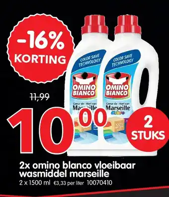 Yess 2x omino blanco vloeibaar wasmiddel marseille aanbieding