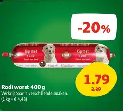 Maxi Zoo Rodi worst 400 g aanbieding