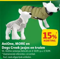 Maxi Zoo AniOne, MORE en Dogs Creek jasjes en truien aanbieding