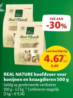 Maxi Zoo REAL NATURE hoofdvoer voor konijnen en knaagdieren 500 g aanbieding