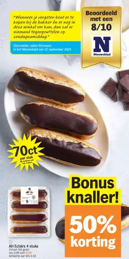 Albert Heijn AH Eclairs 4 stuks aanbieding