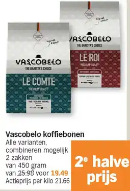 Albert Heijn Vascobelo koffiebonen aanbieding