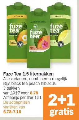 Albert Heijn Fuze Tea 1.5 literpakken aanbieding