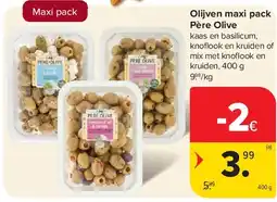Carrefour Olijven maxi pack Père Olive aanbieding