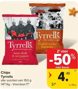 Carrefour Chips Tyrrells aanbieding