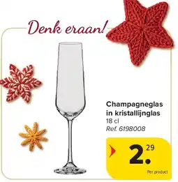 Carrefour Champagneglas in kristallijnglas aanbieding
