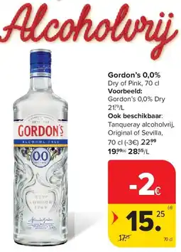 Carrefour Gordon’s 0,0% aanbieding