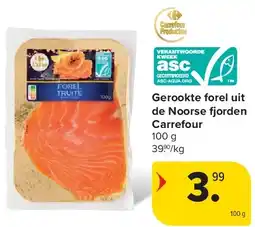 Carrefour Gerookte forel uit de Noorse fjorden Carrefour aanbieding