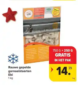 Carrefour Rauwe gepelde garnaalstaarten Ebi aanbieding
