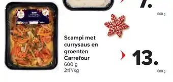 Carrefour Scampi met currysaus en groenten Carrefour aanbieding