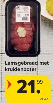 Carrefour Lamsgebraad met kruidenboter aanbieding