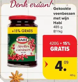 Carrefour Gekookte veenbessen met wijn Habi aanbieding
