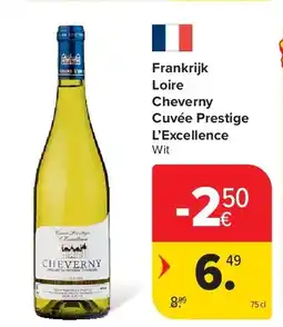 Carrefour Frankrijk Loire Cheverny Cuvée Prestige L’Excellence aanbieding