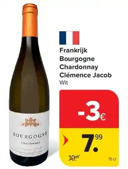 Carrefour Frankrijk Bourgogne Chardonnay Clémence Jacob aanbieding