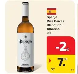 Carrefour Spanje Rias Baixas Blanquito Albarino aanbieding