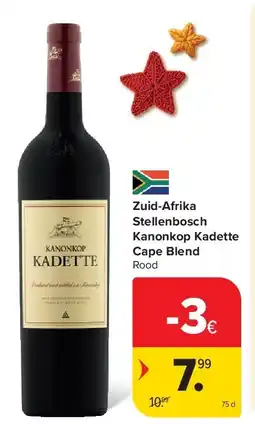 Carrefour Zuid-Afrika Stellenbosch Kanonkop Kadette Cape Blend aanbieding