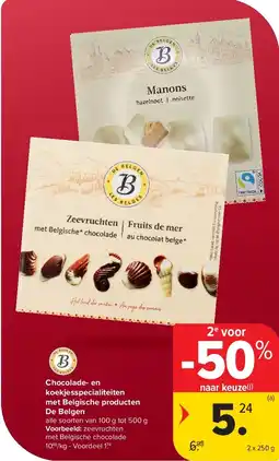 Carrefour Chocolade- en koekjesspecialiteiten met Belgische producten De Belgen aanbieding