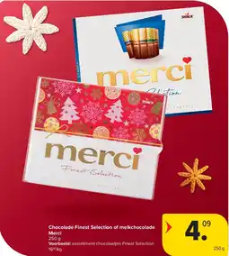 Carrefour Chocolade Finest Selection of melkchocolade Merci aanbieding