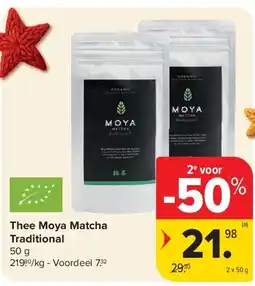 Carrefour Thee Moya Matcha Traditional aanbieding
