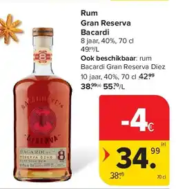 Carrefour Rum Gran Reserva Bacardi aanbieding