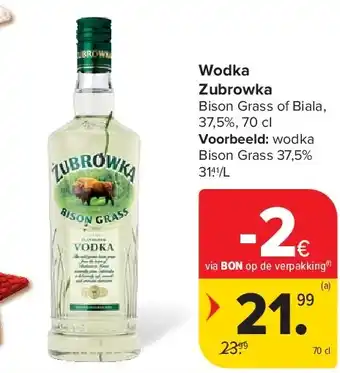 Carrefour Wodka Zubrowka aanbieding