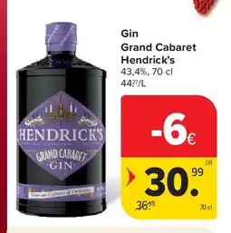 Carrefour Gin Grand Cabaret Hendrick’s aanbieding