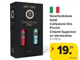 Carrefour Geschenkdoos Italië Collezione Oro Piccini Chianti Superiore en Vermentino aanbieding