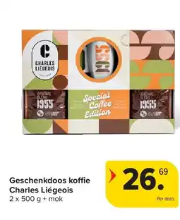 Carrefour Geschenkdoos koffie Charles Liégeois aanbieding