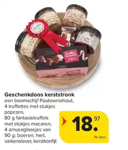 Carrefour Geschenkdoos kerststronk aanbieding