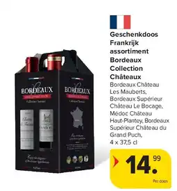 Carrefour Geschenkdoos Frankrijk assortiment Bordeaux Collection Châteaux aanbieding