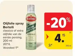 Carrefour Olijfolie spray Bertolli aanbieding