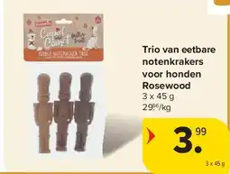 Carrefour Trio van eetbare notenkrakers voor honden Rosewood aanbieding