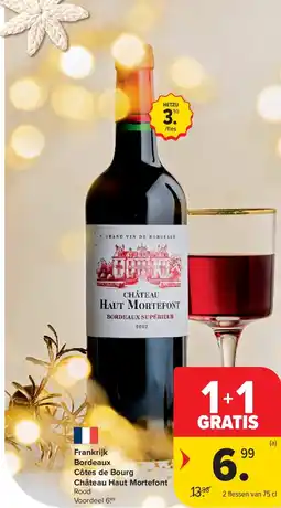 Carrefour Frankrijk Bordeaux Côtes de Bourg Château Haut Mortefont aanbieding
