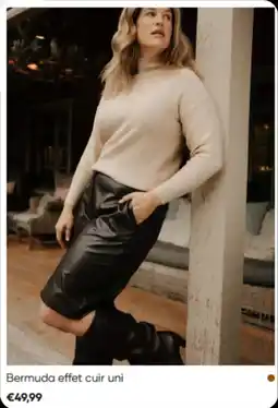 Paprika Bermuda effet cuir uni aanbieding