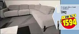 Budget Meubelen 2 zit met relax + hoek + aanbouw aanbieding