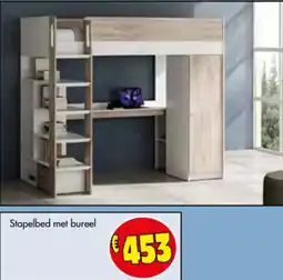 Budget Meubelen Stapelbed met bureel aanbieding