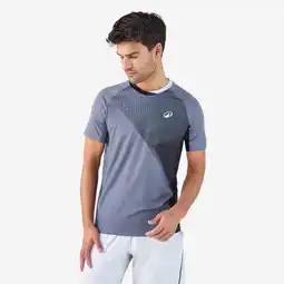 Decathlon Technisch padelshirt met korte mouwen voor heren 900 grijs zwart aanbieding