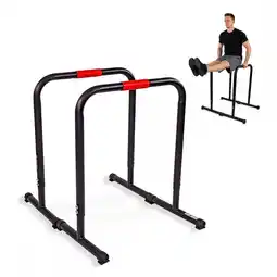 Decathlon Dip bars Verstelbare parallelle stangen Push up stand bar (79-89 cm) aanbieding