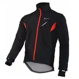 Decathlon Waterdicht Thermisch Fietsjack Zwart Rood L aanbieding