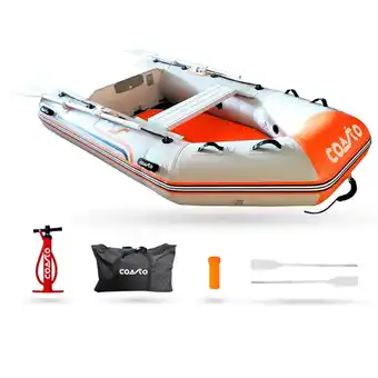 Decathlon Opblaasbare DS 270 Dropstitch Bijboot - 270x150cm - Oranje/Grijs - Max 329kg aanbieding