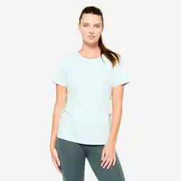 Decathlon Dames- T-shirt met ronde hals katoen lichtgroen aanbieding