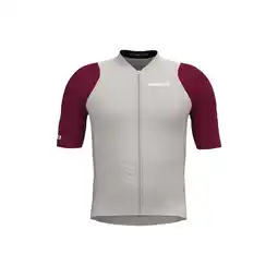 Decathlon Wielershirt Korte Mouw Kinderen - Icon Warm Grey/Bordeaux aanbieding