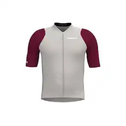 Decathlon Wielershirt Korte Mouw Kinderen - Icon Warm Grey/Bordeaux aanbieding