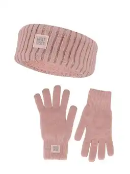 Decathlon Dames Winter Thermo Set - Hoofband + Handschoenen - Roze aanbieding