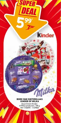 Trafic Bord van sinterklaas kinder of milka aanbieding