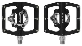 Decathlon Neatt Enkelzijdige cliploze pedalen met kooien SPD zwart aanbieding