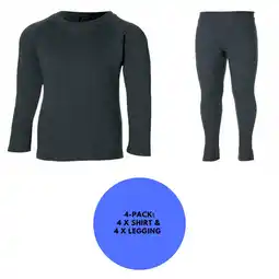 Decathlon Thermobroek/shirt kinderen - Set - Unisex - Antraciet - 4x aanbieding