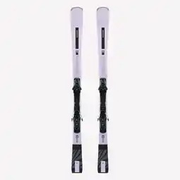 Decathlon Ski's met binding voor dames S/Max 6 zwart lavendelblauw aanbieding