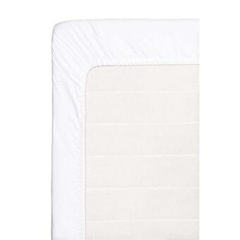 Hoeslaken percale katoen - wit - 180x200 cm - Leen Bakker