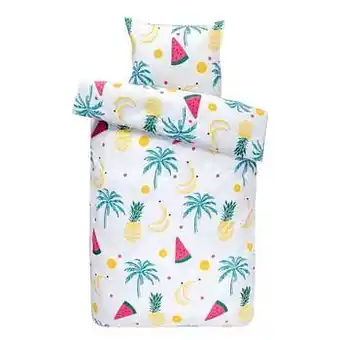 Leen Bakker Comfort dekbedovertrek Kayla - groen/roze - 140x200/220 cm - Leen Bakker aanbieding